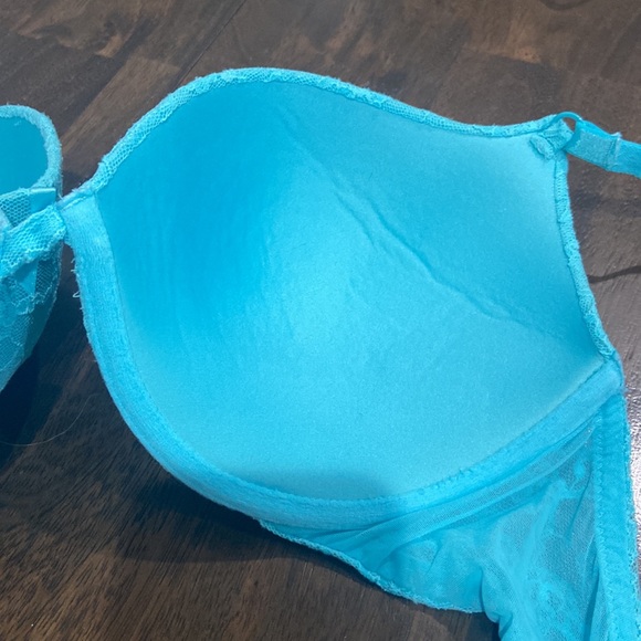 Victoria's Secret blue floral lace push up bra 34DD - Picture 10 of 12